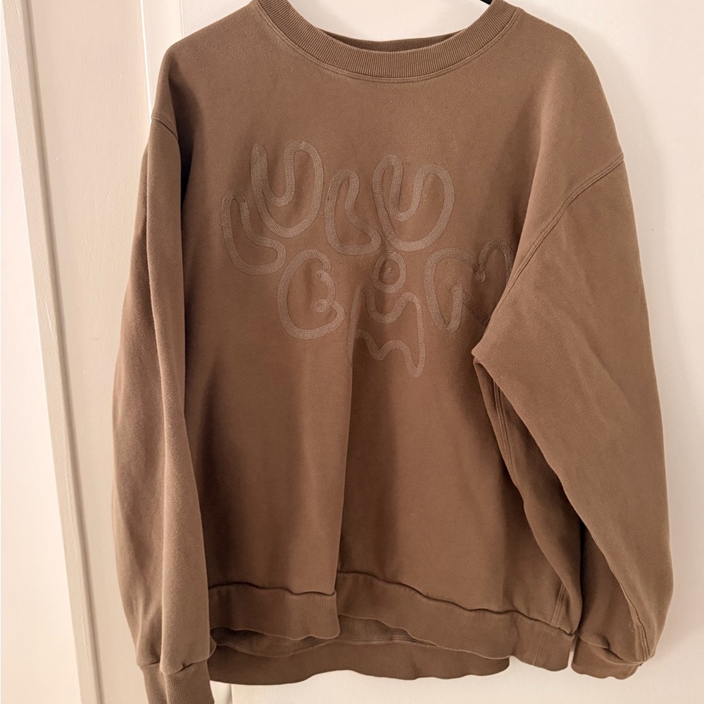 lululemon athletica Brown Graphic Crewneck Sweatshirt